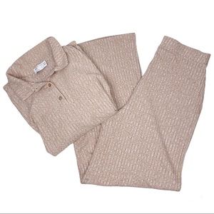 ASOS Ribbed Knit Long Sleeve Loungewear Set